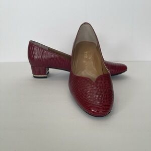 J. Renee Bambalina Lizard Print Red Patent Size 8.5‎ NEW Career Church Holiday
